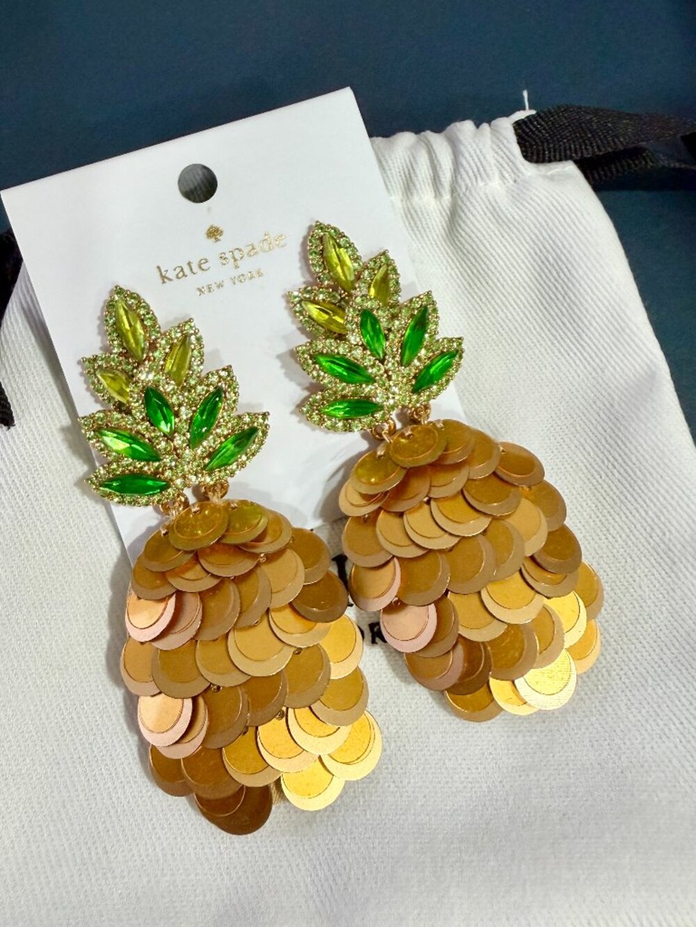 Kate Spade By the Pool Pineapple Statement Stud Earrings